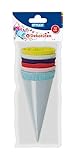 Stylex 47163 - Dekotüten, kleine Schultüten, 6 Stück farbig sortiert, jeweils 12 cm groß, ideal als Dekoration für den Schulanfang, zum Befüllen mit kleinen Süßigkeiten