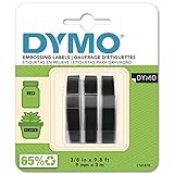 Dymo Prägeband 3er-Blister 9mm x 3m glänzend schwarz